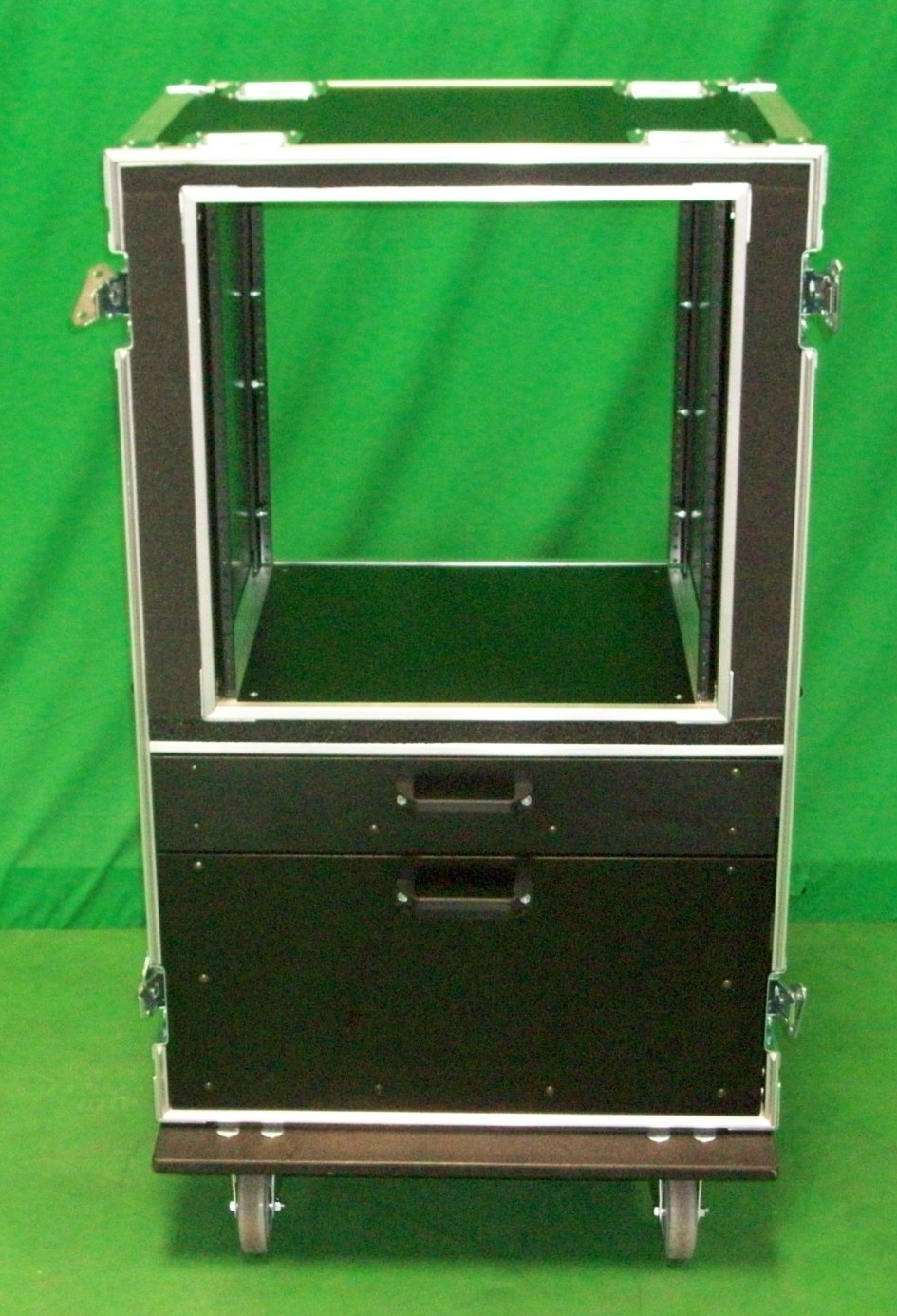 Print # 6261 - Custom case for 11 RU shock mount rack with (1) Foam Insert for (8) Shure Beta 87C HH Mic. and (8) Shure ULXD1 body Pack . By Nelson Case Corp