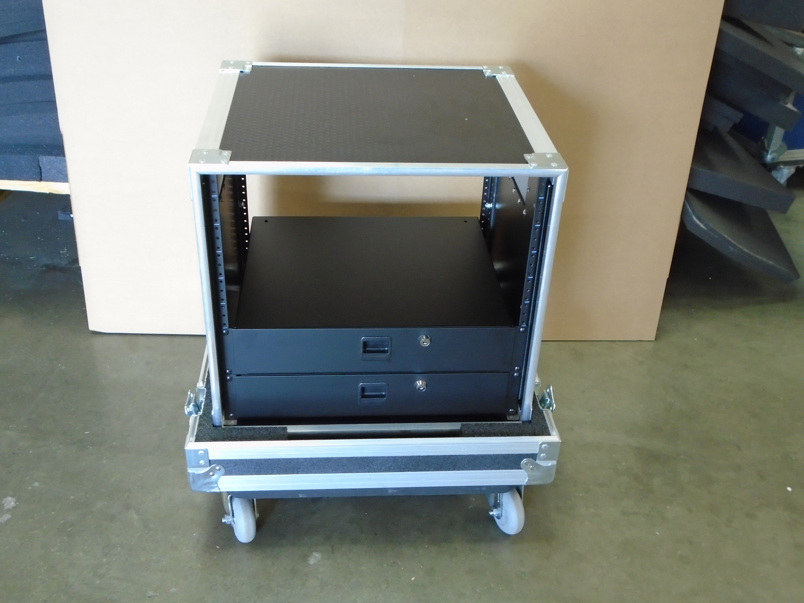 Print # 7892 - Custom Road Case for Removable 10-RU Standard Rack for Shure PSM 1000 Personal Monitor System By Nelson Case Corp
