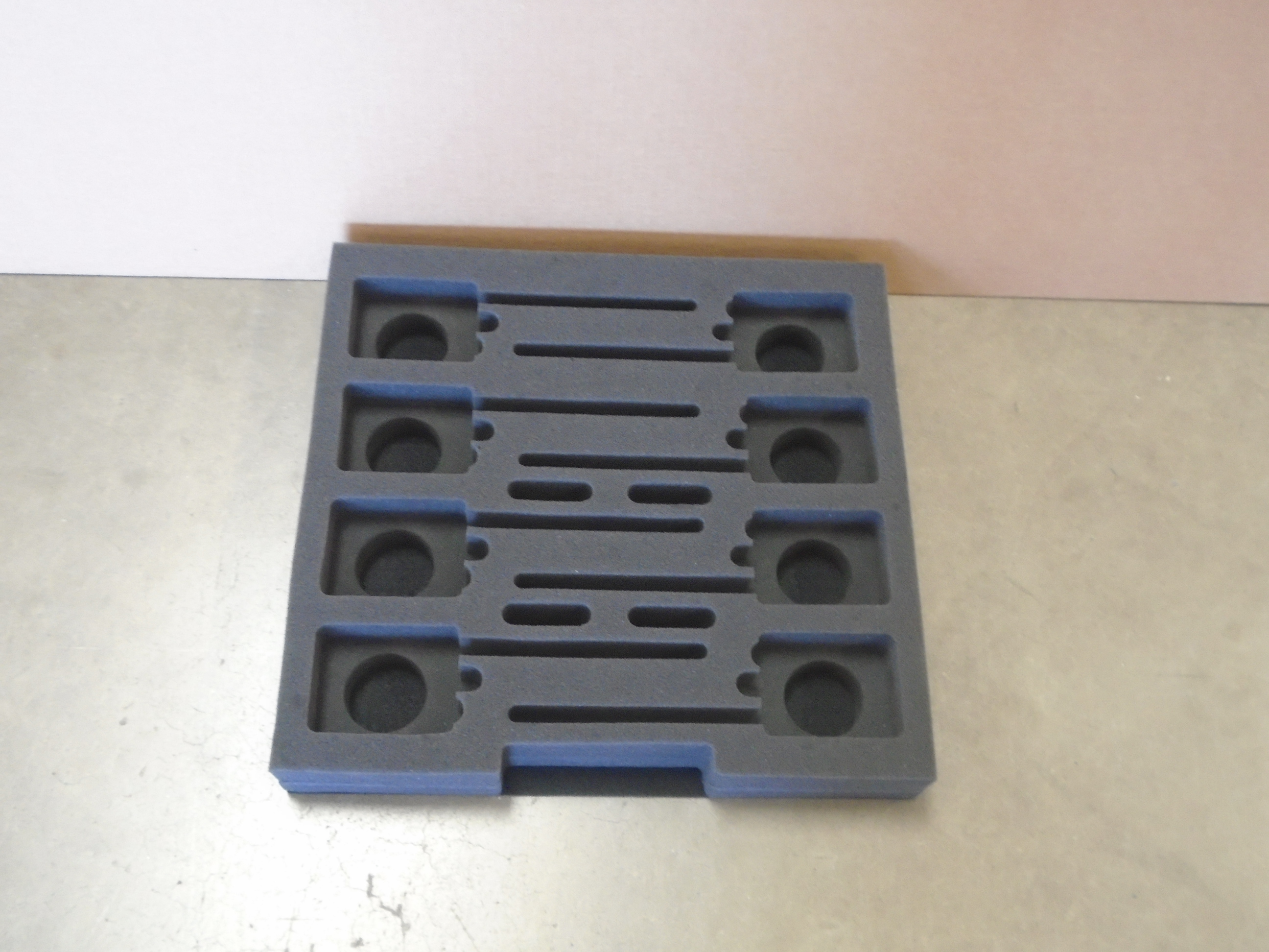 Print # 8393 - Custom 2-RU Foam Insert for Odyssey ARDP02 Metal Rack Drawer for 8-Pack Shure Belt Pack Kit By Nelson Case Corp