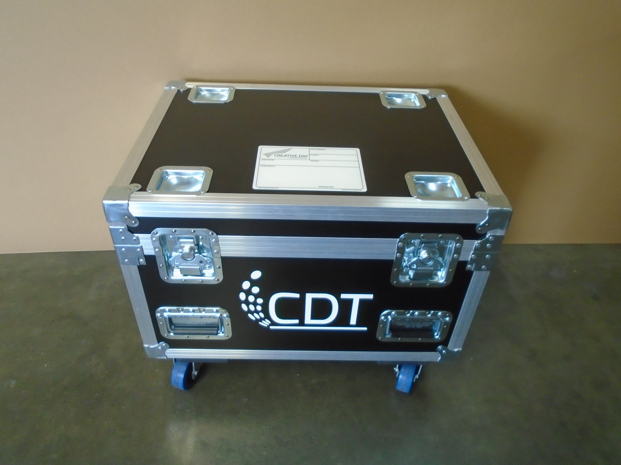 Print # 8863 - Custom Tall Base Road Case for 6-Pack Elation Paladin Cube Lighting Kit with Higned Top Lid By Nelson Case Corp